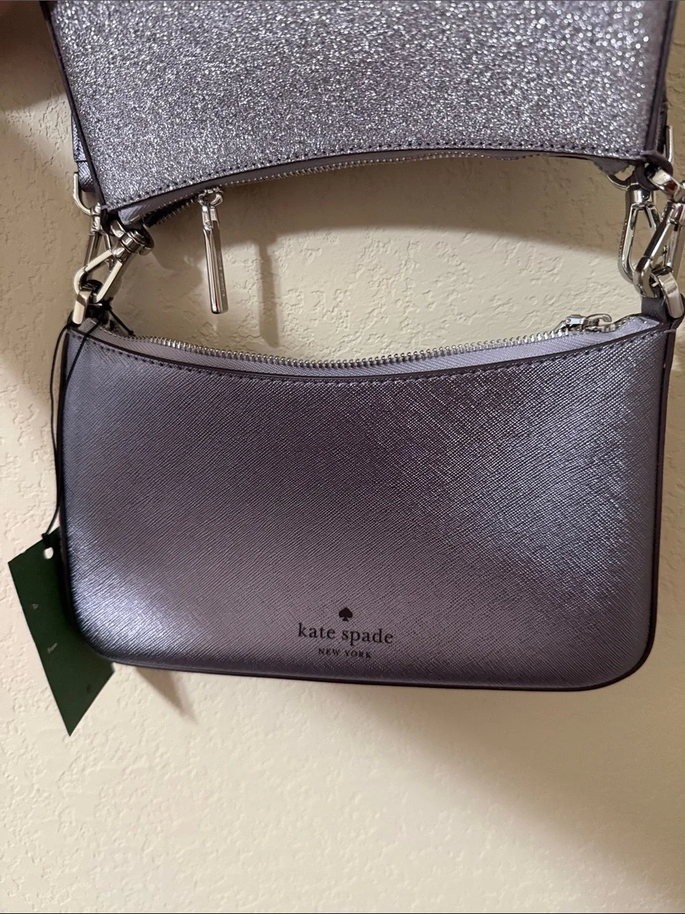 kate spade Silver Glitter Crossbody Bags
